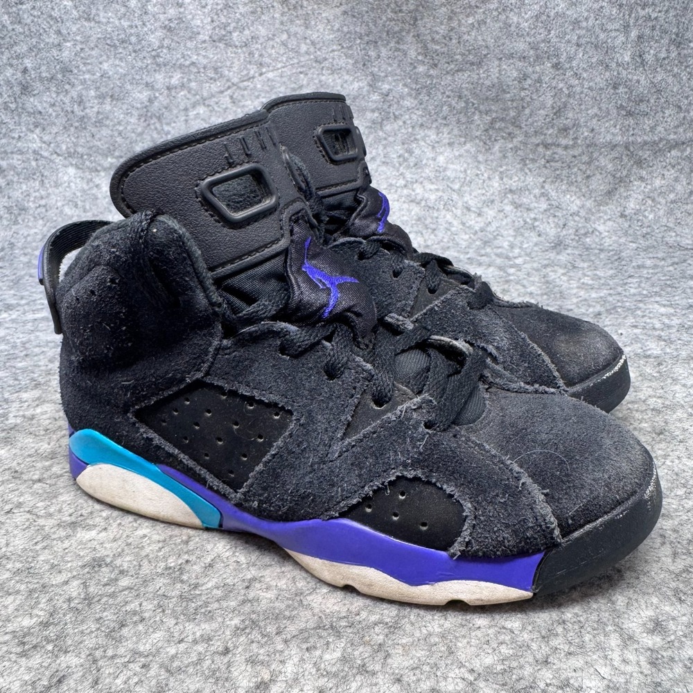 Nike Air Jordan 6 Retro PS Shoes Boys Size 13C Aqua Black DV3605-004